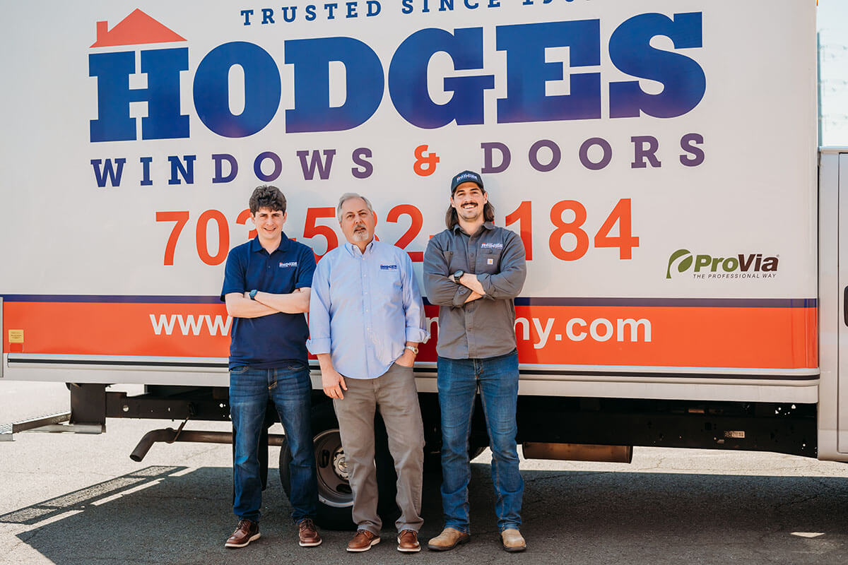 Tom, Mark, and Bobby Russow of family-owned Hodges Windows and Doors in Loudoun County, Virginia