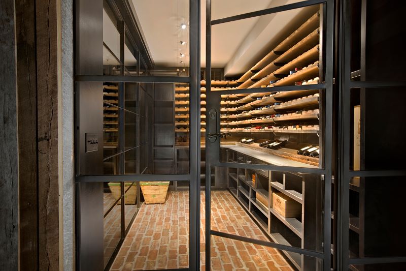 french steel wine cellar door